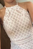 I bought this dress for my graduation and I love it! I got so many compliments. It's backless so I wore nubras. It fits perfectly and looks so cute and gorgeous. - Grace J.