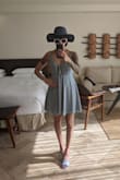 This was the perfect dress for my anniversary trip. The blue color has a retro feel without being too washed out. I'm a small chested lady so it was a little baggy in that area but still worked. I also liked the back was a bit longer.

For $12 I mean...can't go wrong. - Shoko R.