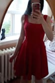 This dress is perfect. The cut, the weight, the color is all outstanding. I actually ended up ordering it in another color, because I loved it so much right after trying it on. It can be easily worn casually or for dressier events, and it works all throughout the year (on its own, with a sweater or even maybe a blouse underneath, with tights and a jacket) and with all types of accessories. It is literally perfect. - V. R.