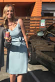 I'd give the dress a 7/10. Love the cut and color but the size was off. It fit nicely everywhere expect around my butt it was too tight. Because of that it didn't fall nicely and bunches up around my hips. - Carley P.