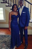 This dress was beautiful but a little too tight for me because of my bust. My younger cousin wore it to her homecoming dance, though, and it looked amazing on her. I would say order a size up if you have a larger top area. - Chanelle B.