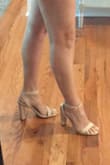 These shoes are cute! Color is slightly different from what is pictured and the shoes are more shiny that what I hoped for but they still work for what I bought them for. Size was perfect! The ankle straps don't do too great of holding my foot in place and they slide forward in the shoe but overall I was happy with the purchase. - Beth K.