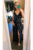 This dress is so pretty and the material is great but it was pretty big on me. I'm pretty much a medium in everything so I was surprised but I am exchanging for a small because I love the dress so much. - Maddie B.