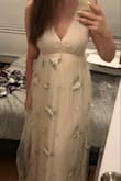 This dress its perfectly baggy at the top on the model, but on me it made my boobs look a little frumpy. Sad this one didn't work out. - Rachel K.