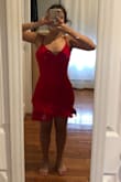 Fits true to size! Very flattering! I was nervous about ordering a S because sometimes I'm an XS from Lulus but it fit perfect - Vanessa G.