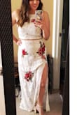 Such a beautiful dress! Many compliments I loved it, I'm usually a medium but I went ahead and got a large for a lose fit! Loved it great purchase - Denise
