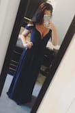 Let me start off by saying this dress is BEAUTIFUL! I purchased it for a beach wedding and it is exactly what I was looking for! I am also thrilled I was able to find a dress that was long enough for me! I will say though that sizing was odd for me. I am usually a size small and will order a medium as a "safe size". Maybe I have a large rib cage or something because I did end up having to go with a large in this dress. Also, the straps were very long so I had to get those altered and I also brought the slit up higher. All in all, I am very happy with my purchase! - Randi K.