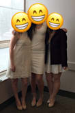 I normally wear a M in dresses, but it was a little tighter than I was expecting. However I wouldn't necessarily size up. It was probably a little bit too sexy for my sorority initiation but it was still flattering and I received lots of compliments! - Emily G.