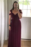 I absolutely adore the color, style and especially the fit of this dress. I am on the shorter side but once I put my heels on, it's the perfect length. I love the detailing on the bodice and how from your waist it drops and flows down perfectly. - Berkley M.