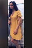 The material is light but not see through. I love the color and the way it fits. Perfect for summer dates! - Elektra T.