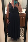 I love the material of the dress! It's a great quality and stretchy! It is a bit snug around my ribs and gives me weird back fat so I would have sized up if I had tried it on in the store but with Event a couple days awayI didn't have time to exchange it. Over all love the dress! - Kristina J.