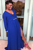 I luv this dress! I ordered it for a wedding and the slit was just right and sassy. - Robyn M.