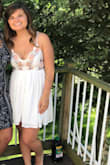 It's exactly what I was expecting. It gets wrinkled pretty easily but I just ironed it before I wore it. It was not see through at all and I love the adjustable straps. I didn't even have to wear a bra because the top is very supportive. - Mason G.