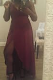 Hey y'all! I bought this dress last minute for a wedding and it was perfect. I got so many compliments. I have been losing weight so the wrap dress was great at accentuating my waist and showing off the curves. The straps are adjustable so they didn't bite into my shoulders. The quality of the dress is amazing for the price. I would definitely recommend this dress. It is beautiful and oh so flattering. - Courtney W.