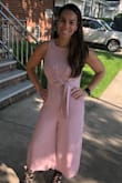 This was the perfect jumpsuit for my daughter's pre-k graduation. It fit like a glove and felt incredible. You can dress it up or down and still look impeccable. I'm most certainly giving it a thumbs up!!! - Yesenia R.