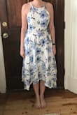 I ordered this dress for my bridal shower and it was perfect! Beautiful dress, I received tons of compliments on it!! Only negative is it was very wrinkled and has tons of fabric that took a while to iron. - Elin O.
