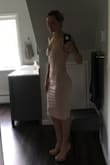I was hesitant about buying a dress online, I have a petite athletic build and am never quite happy with how dresses fit. I am so glad I decided to go ahead and try this dress! It fits like a glove! The color really highlights my skin tone as well. I can not wait to wear this. - Casey G.
