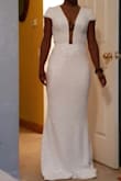 I absolutely love this dress. The mesh part in the middle does not go with my skin tone so I planned on the mesh part cut out and length adjusted to suit my height for our Santorini wedding. While I ended up going with another dress for the ceremony, this was a close runner-up - Renata J.