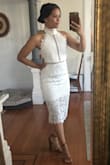 This was the runner-up dress for my bridal shower. Ultimately I decided on a different dress to fit the bohemian theme. However, I thought this dress was lovely and so flattering. Would be perfect for a more elegant gathering. - Brandi W.