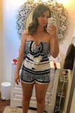 I have a long torso so it's VERY difficult for me to find a romper that fits me properly. I also have a big booty and the shorts are longer in the back so it's perfect. Super cute and comfortable. Summery and effortless. - Christine