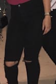 These jeans are comfortable, they have a lot of stretch. This also means they do ride down a little bit. Very high waisted, perfect. - Christine