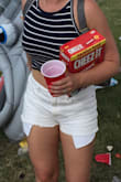 Fit great, high waisted, not too short in the back. - Christine