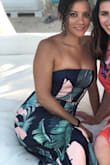 Wore this baby to a wedding in Punta Cana. It was so incredibly hot that day and this jumpsuit saved me. Most people thought it was a dress until I walked. No thigh-rub, great material and looks super expensive. The colors are so vibrant!  Such a unique piece. I would recommend to all! - Sabrina P.