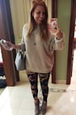 Such a cute sweater! Love that you can wear it with the V in the back or front.  Runs a little bit- I'm usually a M-L but got a small in this and it was the perfect decision. I've had this for a couple years and starting to see the wear/fuzzies on the front but other than that, its amazing. - Allie H.