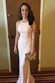 I could not believe how perfectly this dress fit as soon as I put it on! I was expecting to have to hem the bottom after reading other reviews but with heels it was the perfect length. The dress is made of high quality fabric and feels and looks great. Extremely flattering! - Brianna W.