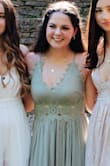 Wore it for my senior prom! Incredibly comfortable and got sooo many compliments. The color was beautiful! The adjustable straps were great. I did get it hemmed by about three inches at the bottom, but that's just because I wore sandals; if you wear heels, it should be fine! - Phoebe G.