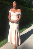 I ordered this dress for my husband's military ball. I had a coworker who had purchased from this site prior and had great experience. The length of the dress was perfect with heels however the slit was too high for me when I got it on so I had it closed an extra 3 inches and that was all I needed. It was easy to move around in, had a great lining, and not a tight fit. I will absolutely purchase from this site again. - Andrea M.