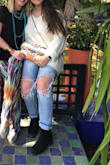 Only thing negative is that the holes get so big just from sitting and walking. Very comfortable though - Lily G.