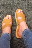 Love these sandals as a switch up from the normal thong style sandals. They actually are comfortable and not too tight (as I have wide feet). No blisters! - Krista S.