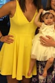 The color and material of this dress were perfect for an early summer wedding. The skirt is very loose and can be problematic if you are a big dancer and on the tall side. Otherwise very comfortable and you can go either way with a bra depending on your comfort level. Absolutely loved wearing this dress!! - Meaghan M.