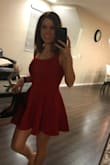 Dress fit great and worked well for an engagement party I went too. Front came up a little higher then I wanted but that's a personal preference. - Kimberly