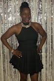 This dress looks and fits so cute! It's pretty short in the back if you're a little taller, like I am, so keep that in mind. Besides that, I love the dress and received many compliments on it. - Latoya S.