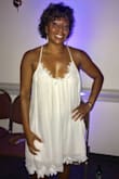 This is a beautiful dress. I got a lot of compliments on it. It runs a bit large, I bought a M, I could have use a S... - Santosha L.