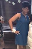 I wore this dress to a bridal shower and received many compliments. The dress was super comfortable, yet sexy. I like the gold bar on the neckline and was able to pair it with a nice pair of gold earrings. The dress was a bit darker than what I was expecting, but I still love this dress! - Alexa W.