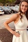 So cute dress. Perfect fit. Looks a bit off white but nice.  Many compliments. - Catherine R.