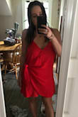So so so cute. I don't normally wear bold colors but I am so glad I bought this. I receive compliments on it whenever I wear it. It is so comfy.....the top button unsnaps a lot which is kind of annoying but it's not a big deal. - Kristina B.