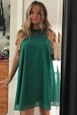 I am 4 months pregnant and you couldn't even tell I had a bump! The dress was so flattering and the perfect length (about 2 inches above my knee) and I'm 5'3''. I posted my dress on Instagram with the #lovelulus hashtag. The material was really nice and didn't feel cheap at all. I felt like a goddess in this dress, Best I've felt in months. - Dawn M.