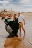 Love this dress, I took our engagement pictures at the sand dunes and knew the dark green would be PERFECT.  I did end up losing some weight, so I would've gotten an XS instead of a S but it still worked absolutely perfectly and love it. - Shannon P.