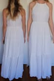This dress has a lot of potential. It is lovely for an informal occasion. The lets down is the zipper side buckles with the zipper. You must wear light underwear as dark colours can be seen through it. - Laura H.