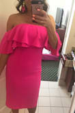 I bought this in a medium, the top fit perfectly, but I had it taken in because the bottom was too big. I wore it to a wedding and got so many compliments! It's such a fun dress and I felt amazing in it! - Shannon C.