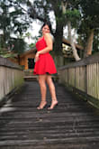 Here's a dress that's absolutely simple and sexy! It fit beautifully. I'm a bit curvy and have an athletic build but this dress hugged me in all the right places. The fabric was amazing it is stretchy but thick so it won't over stretch. I wore simple stilettos because it's such a powerful red that the dress speaks for itself. Easy to wear a strapped bra with and you wouldn't feel like your dress skirt will fly up. I wore this dress for my anniversary dinner. He was absolutely speechless! - Frances R.