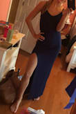 Comfy dress! Dress is a tad bit darker in person. Dress runs small although fits well. Would purchase in other colors. - Sally D.