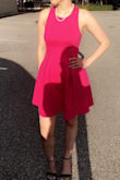 This dress fits like a glove! I ordered an size XS size and at first I was hesitant since I wasn't sure if it would fit or if it'd look like it does in the photo since I'm a petite size. But once I received the dress I was extremely satisfied! The material is phenomenal, it's made with great quality and it is so comfortable!! It looks exactly as presented in the photo, and I received so many compliments on the style and color of the dress. Such a great buy!! - Amelia B.