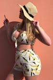 I got so many compliments on this outfit. I wore it multiple times on my trip to Bermuda. I'm pretty busty, but because of the tie-front didn't need to wear a bra. Plus it has pockets! - Betty H.