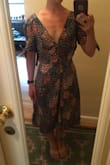 While the pattern is really cute, I looked like a saggy grandma in this dress! It was way too long, went about 6 inches past my knees. The top, where my boobs were, was super saggy and loose looking. It makes me look completely flat chested though I am not. The top went way too far down too, the part where it is supposed to be tight around the waist was loose and lower than pictured. My measurements for a size small were exact according to the size chart so I don't understand how the fit could be so terrible, especially when all the other reviews seemed to have great fits. - Monique G.