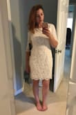 After not being able to find a lace shirt for my wedding dress separates, I was excited to find this dress! I was worried the back would show my bra because it's so low, but it doesn't. It's flattering and good quality. The sleeves and shoulder area are a little loose but I'll get it tailored. I'm planning wear this with a maxi tulle skirt. - Sarah S.